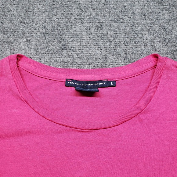 Ralph Lauren Sport T Shirt Womens Large Pink Short Sleeve Casual Top Cotton - Picture 2 of 9
